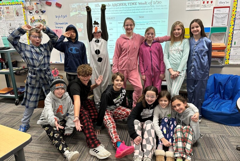 Students wear pajamas to class